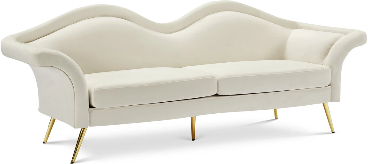 Lips Cream Velvet Sofa