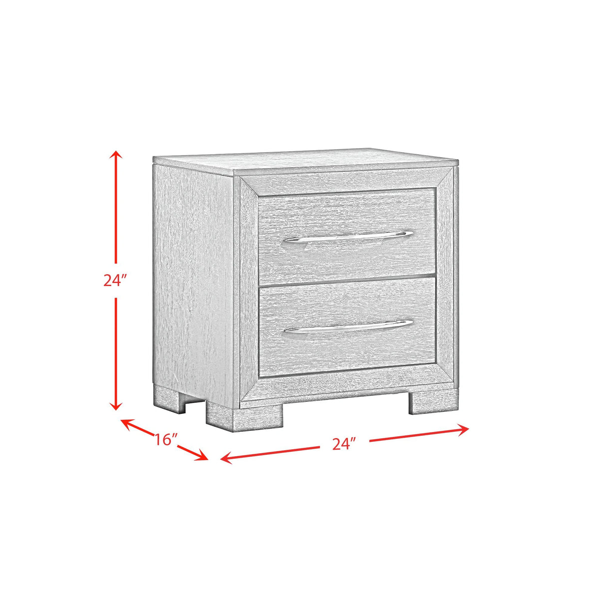 Allan 2-Drawer Nightstand in Black