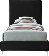 Geri Black Velvet Twin Bed