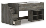 Frandern Loft Bed with Bookcase Storage
