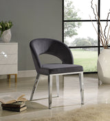 Roberto Grey Velvet Dining Chair