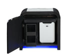 Beckett White/Black Nightstand with LED, Cooler and Speaker
