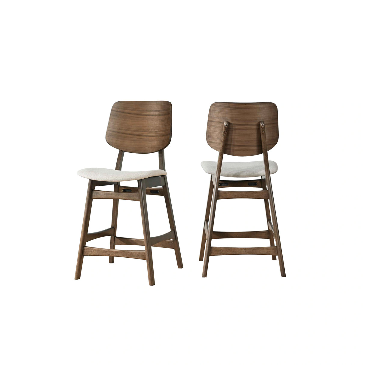 Oscar Counter Chair With Natural Cushion-Walnut
