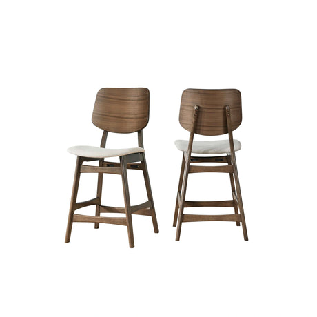 Oscar Counter Chair With Natural Cushion-Walnut