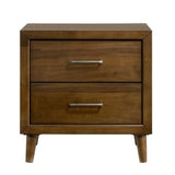 Malibu 2-Drawer Nightstand in Walnut