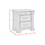 Kings Court 3-Drawer Nightstand (Sliding Top)