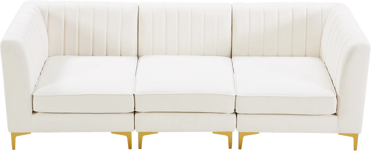 Alina Cream Velvet Modular Sofa