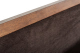 Marshall Mid-Century Modern Brown Fabric & Walnut Bed