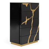 Aspen - Modern Black & Gold Wide Chest