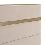 Cartier - Modern Beige Velvet + Brushed Brass 4-Piece Bedroom Set
