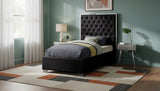 Lexi Black Velvet Twin Bed