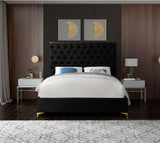 Cruz Black Velvet Full Bed
