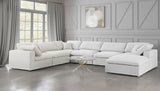 Serene Cream Linen Fabric Deluxe Cloud Modular Sectional