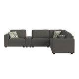 Options One 7PC Living Room Set in Palmer Plus Ash