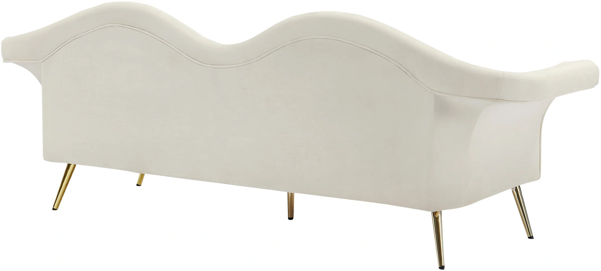Lips Cream Velvet Sofa
