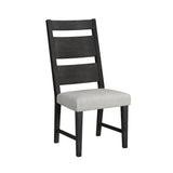 Jemma Wood Back Dining Side Chair with Beige Linen in Dark Espresso (2 Per Carton)