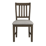 Yellowstone Dining Side Chair with Grey Fabric in Medium Brown (2 Per Carton)