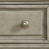 Whit-Ash Panel Bedroom Set with Door Chest in Light Grey