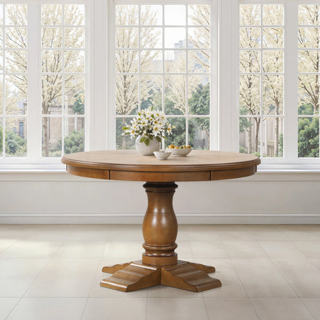 Sunset 48" Round Dining Table-Brown