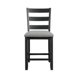 Martin Side Chair with Grey Fabric - Black Finish (2 Per Carton)