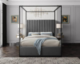 Jax Grey Velvet Queen Bed