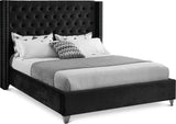 Aiden Black Velvet Full Bed