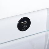 Irvine Mini Dressing Table with Stool, LED and USB in Glossy White
