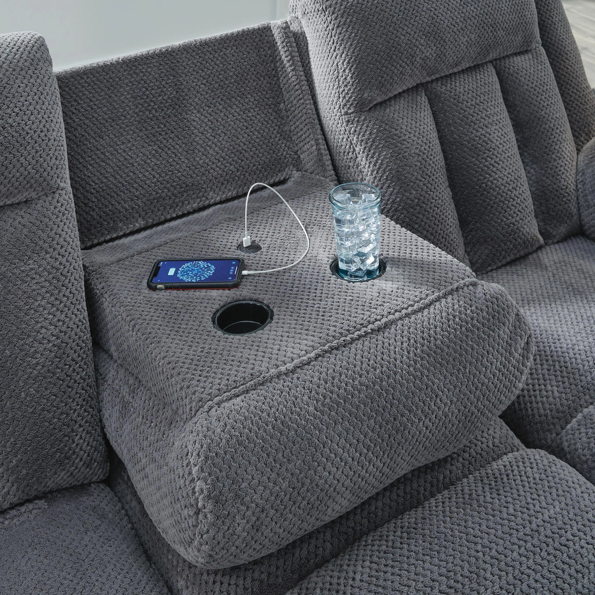 Observation Power Reclining Sofa with Drop Down Table
