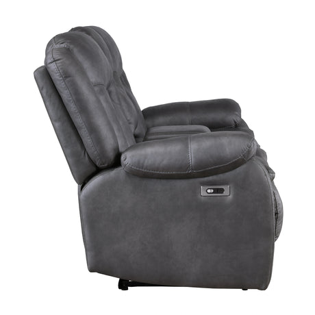 Morello Console Loveseat W/Pwr Fr-Gray