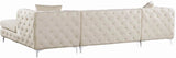 Gail Cream Velvet 3pc. Sectional
