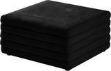 Lorenzo Black Velvet Ottoman