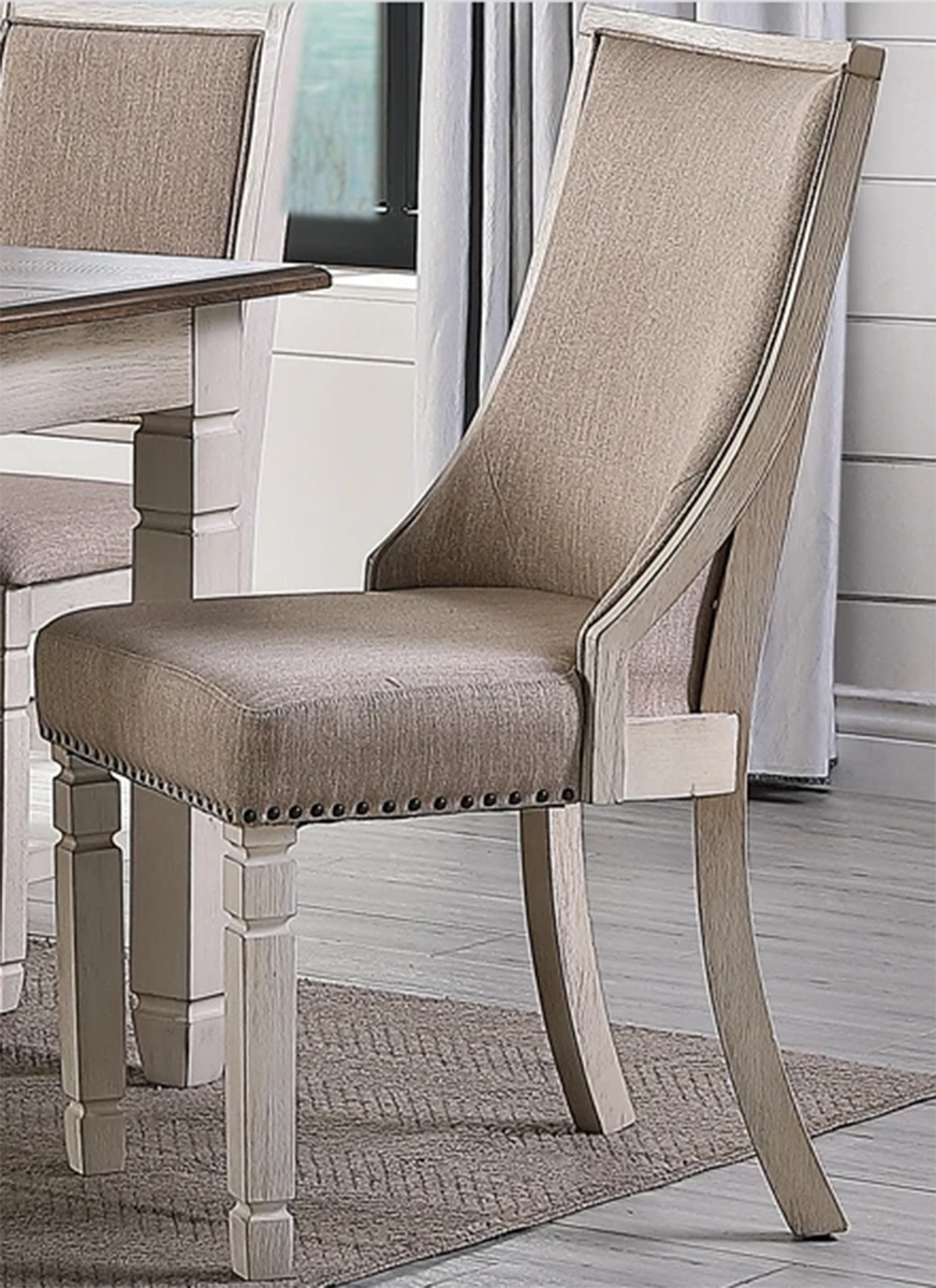 New Classic Furniture Prairie Point Upholstered Arm Chair in White (Set of 2)