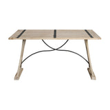 (D680-33) Callista- Folding Top Dining Table- Beach/Natural Metal