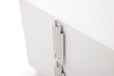 Token - Modern White + Stainless Steel 4-Piece Bedroom Set