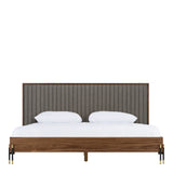 Metcalf - Mid-Century Walnut & Grey Bed