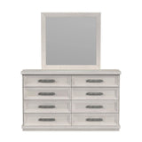 Avalanche Dresser and Mirror Set in Antique White