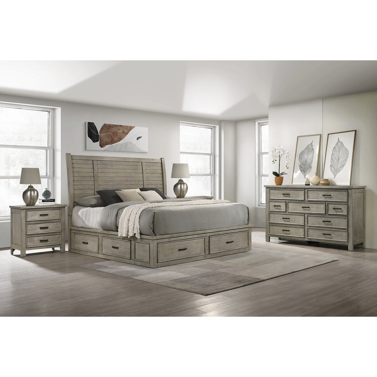 Sullivan Storage Bedroom Set with 2 Nightstands