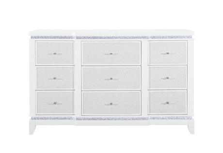 Alina White Dresser with LED