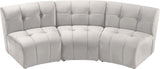 Limitless Cream Velvet 3pc. Modular Sectional