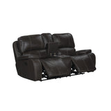 Brookings Console Loveseat W/ Dual Recliners-Charcoal