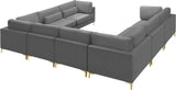Julia Grey Velvet Modular Sectional (8 Boxes)