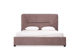 Duke Modern Grey Velvet & Black Gun Chrome 4-Piece Bedroom Set