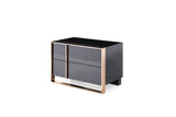 Cartier - Modern Black + Rose Gold Bed + Nightstands