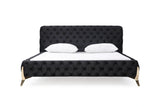Legend Modern Black Velvet & Gold Bed