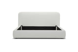 Liam - Modern Ivory Fabric Upholstered Bed
