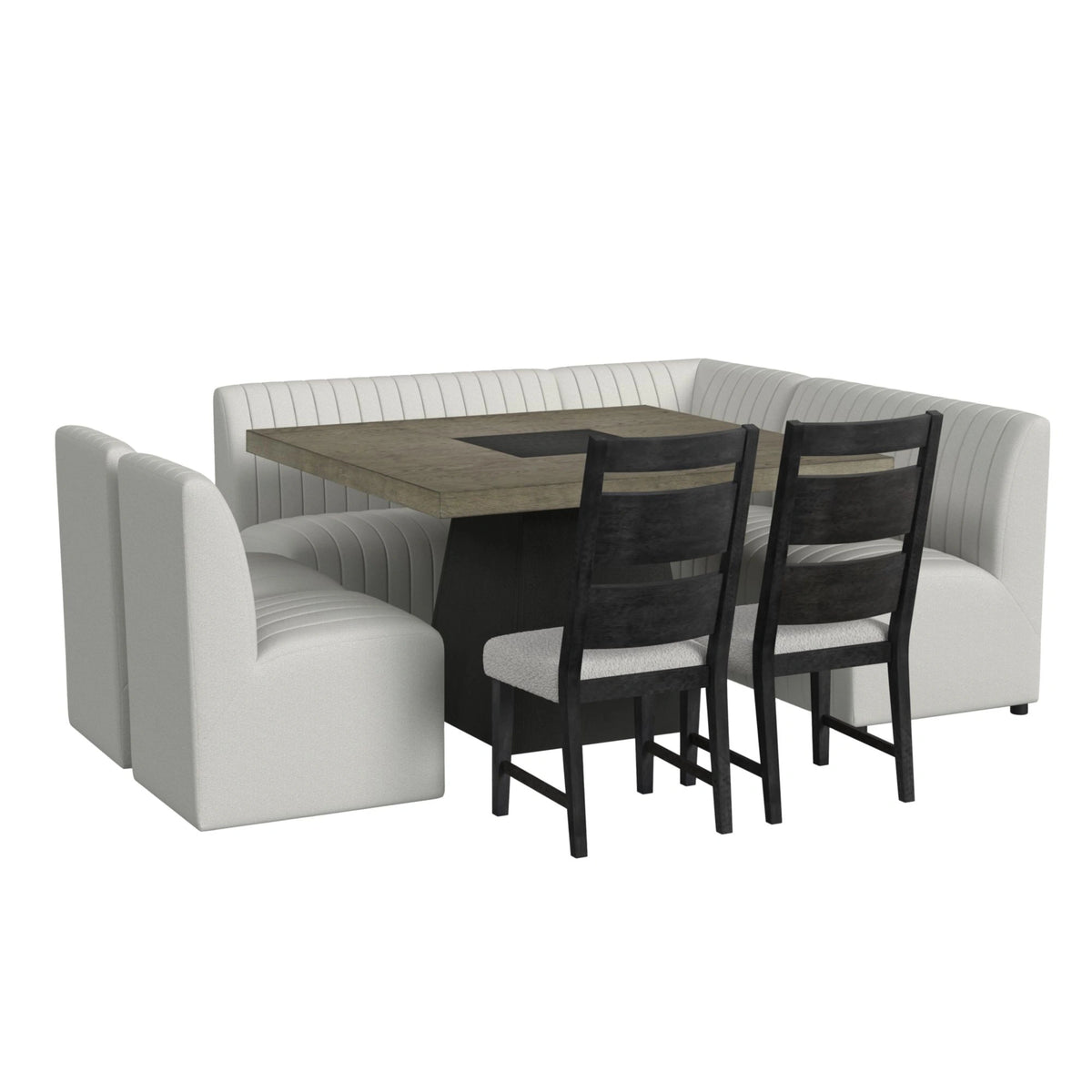 Jemma Upholstered Corner Chair in Beige Linen
