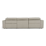 Dalton - Modern Italian Light Grey Leather 4-Seat Sofa + 2 Recliners