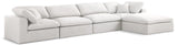 Serene Cream Linen Fabric Deluxe Cloud Modular Sectional