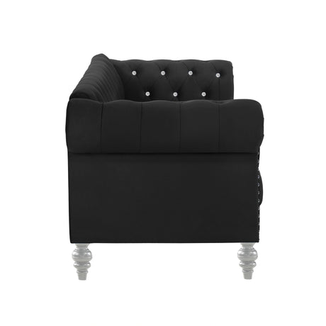 EMMA CRYSTAL SOFA-BLACK - galleria furniture outlet