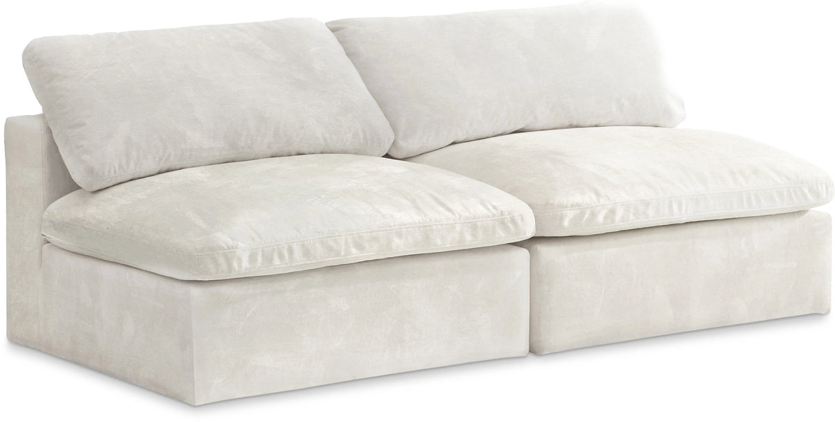 Cozy Cream Velvet Cloud Modular Armless Sofa
